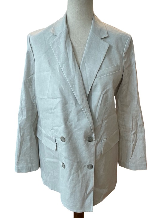 Theory Jackets & Blazers - THEORY Piazza Jacket Soft Crunch Melange Blazer Natural Linen Blend
